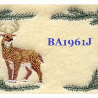 Deer Label BA1961J Quilt Label small machine embroidered personalized - BarbaraJs Pocket Pillows and Patches