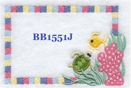 Under the Sea BB1551J Quilt Label  small machine embroidered personalized - BarbaraJs Pocket Pillows and Patches