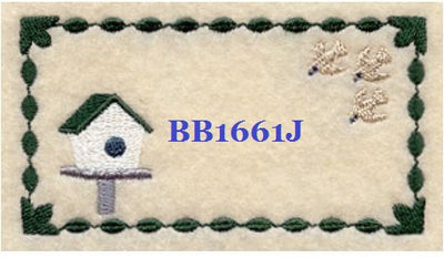 Birdhouse BB1661J Quilt Label  small machine embroidered personalized - BarbaraJs Pocket Pillows and Patches