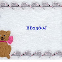 Calico Cat BB2580J Quilt Label  small machine embroidered personalized - BarbaraJs Pocket Pillows and Patches