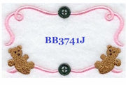 Heirloom Teddy Bear BB3741J Quilt Label  small machine embroidered personalized - BarbaraJs Pocket Pillows and Patches