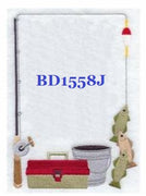 Fisherman BD1558J Quilt Label large machine embroidered personalized - BarbaraJs Pocket Pillows and Patches