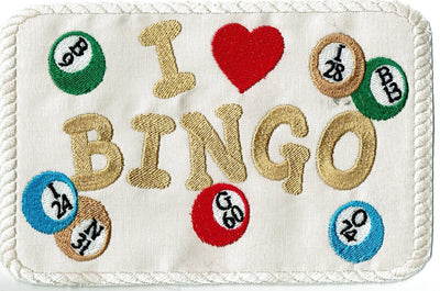 I Love Bingo Patch Iron-on C7825 applique machine embroidered - BarbaraJs Pocket Pillows and Patches