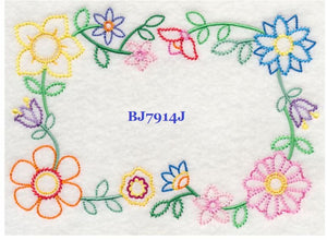 Blooming Block Party BJ7914J Vintage Quilt Label  machine embroidered personalized - BarbaraJs Pocket Pillows and Patches