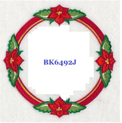 Poinsettia Circle BK6492J Quilt Label machine embroidered personalized - BarbaraJs Pocket Pillows and Patches