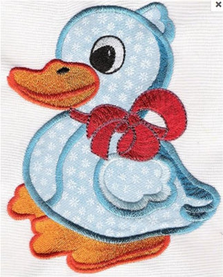 Lucky Duck  iron-on  4.5X6 inches applique machine embroidered patch - BarbaraJs Pocket Pillows and Patches