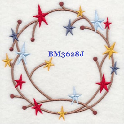 Stars BM3628J Quilt Label machine embroidered personalized - BarbaraJs Pocket Pillows and Patches