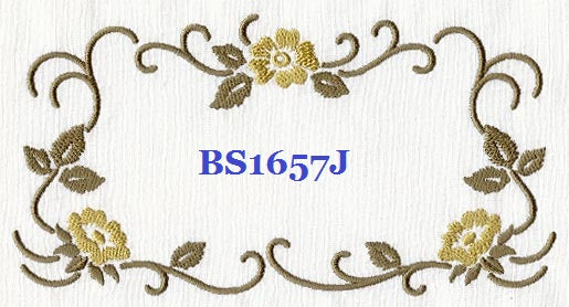 Autumn Flower BS1657J Quilt Label machine embroidered personalized large - BarbaraJs Pocket Pillows and Patches