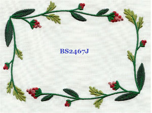 Berries & Vines BS2467J Quilt Label large machine embroidered personalized - BarbaraJs Pocket Pillows and Patches