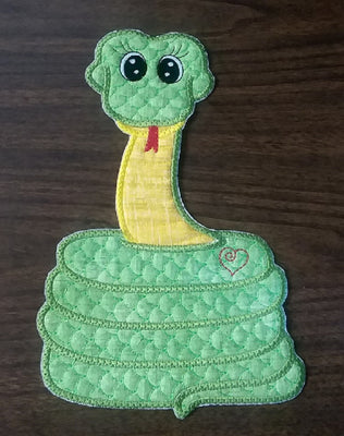 Iron-on Adorable SNAKE Large Applique Patch machine embroidered - BarbaraJs Pocket Pillows and Patches