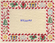 Candy Cane Christmas BX3418J Quilt Label large machine embroidered personalized - BarbaraJs Pocket Pillows and Patches