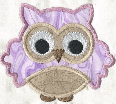 Cutest Owl iron-on under 4x4 inches applique machine embroidered patch - BarbaraJs Pocket Pillows and Patches