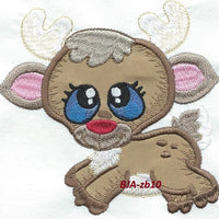 Deer-BZ10J Iron-on Applique Patch under 4x6 inches machine embroidered - BarbaraJs Pocket Pillows and Patches