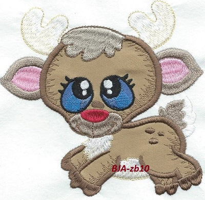 Deer-BZ10J Iron-on Applique Patch under 4x6 inches machine embroidered - BarbaraJs Pocket Pillows and Patches