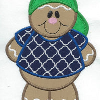 Gingerbread Boy Patch iron-on applique machine embroidered - BarbaraJs Pocket Pillows and Patches