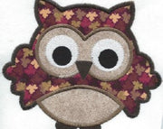 Cutest Owl iron-on under 6 x 5 inches applique machine embroidered patch - BarbaraJs Pocket Pillows and Patches