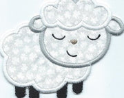 Sleepy Lamb Boy Patch iron-on applique machine embroidered - BarbaraJs Pocket Pillows and Patches