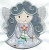 *a4* Angel Watching Over Me Golf gray hair girl iron-on under 5 x 5 inches applique machine embroidered patch - BarbaraJs Pocket Pillows and Patches