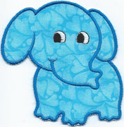 Elephant Small iron-on under 3x4 inches applique machine embroidered patch - BarbaraJs Pocket Pillows and Patches