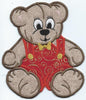 Christmas Teddy Bear Iron-on Applique Patch under 5x7 inches machine embroidered - BarbaraJs Pocket Pillows and Patches