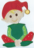 Santas Worker Boy Iron-on Applique Patch under 5x7 inches machine embroidered - BarbaraJs Pocket Pillows and Patches