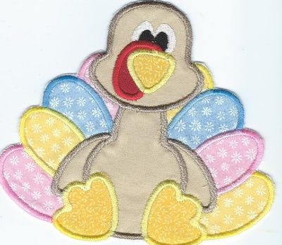 Turkey 6x5 inch Iron-on Applique Patch machine embroidered - BarbaraJs Pocket Pillows and Patches