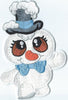 Snow Buddy 1 Patch iron-on applique machine embroidered - BarbaraJs Pocket Pillows and Patches