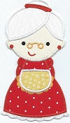 Mrs Claus Iron-on Applique Patch machine embroidered - BarbaraJs Pocket Pillows and Patches