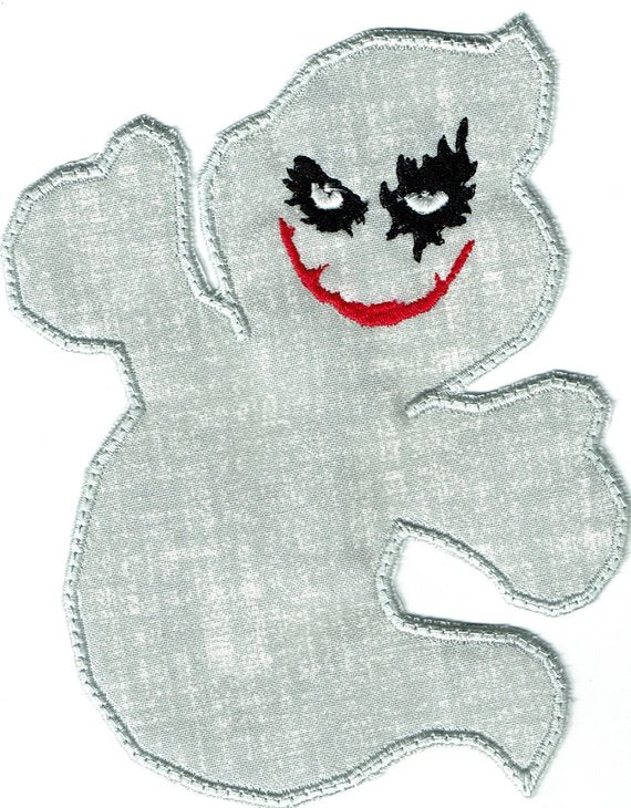 Halloween Spooky Ghost Patch iron-on applique machine embroidered - BarbaraJs Pocket Pillows and Patches