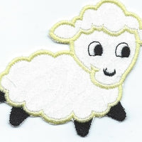 Lamb Small iron-on under 3x4 inches applique machine embroidered patch - BarbaraJs Pocket Pillows and Patches