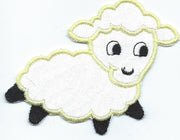 Lamb Small iron-on under 3x4 inches applique machine embroidered patch - BarbaraJs Pocket Pillows and Patches